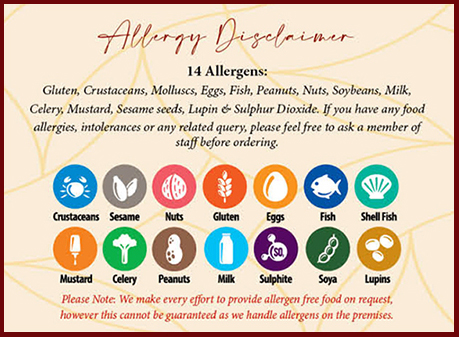 Allergy Disclaimer